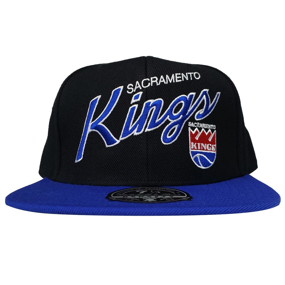 Sacramanto Kings Mitchell & Ness NBA Fitted 7 1/4 Flatbill Hat Cap Script NWT